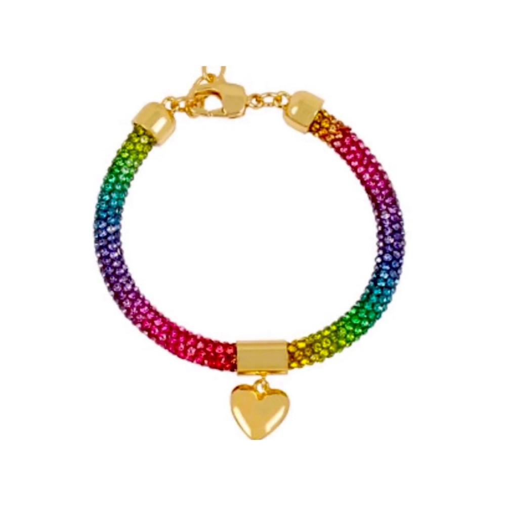 Betsey johnson pave rainbow clasp bracelet